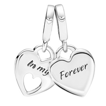 Load image into Gallery viewer, Double Heart Split Dangle Charm
