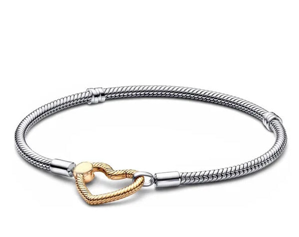 Purple Moments Heart Closure Snake Chain Bracelet
